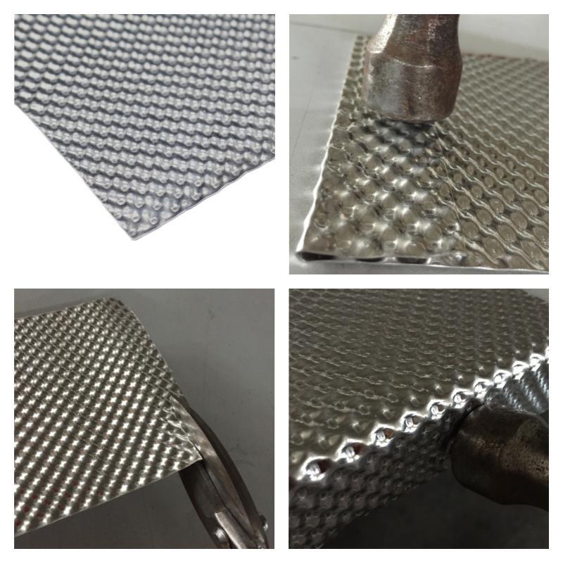 O protetor térmico em relevo de alumínio vem em tamanhos diferentes ou pode ser personalizado para atender a aplicações específicas